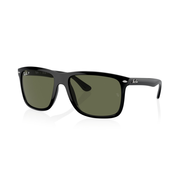 Ray-Ban Sonnenbrille Boyfriend Two 601/58 (Glasfarbe: polarisiert grün) schwarz - 1 Brille